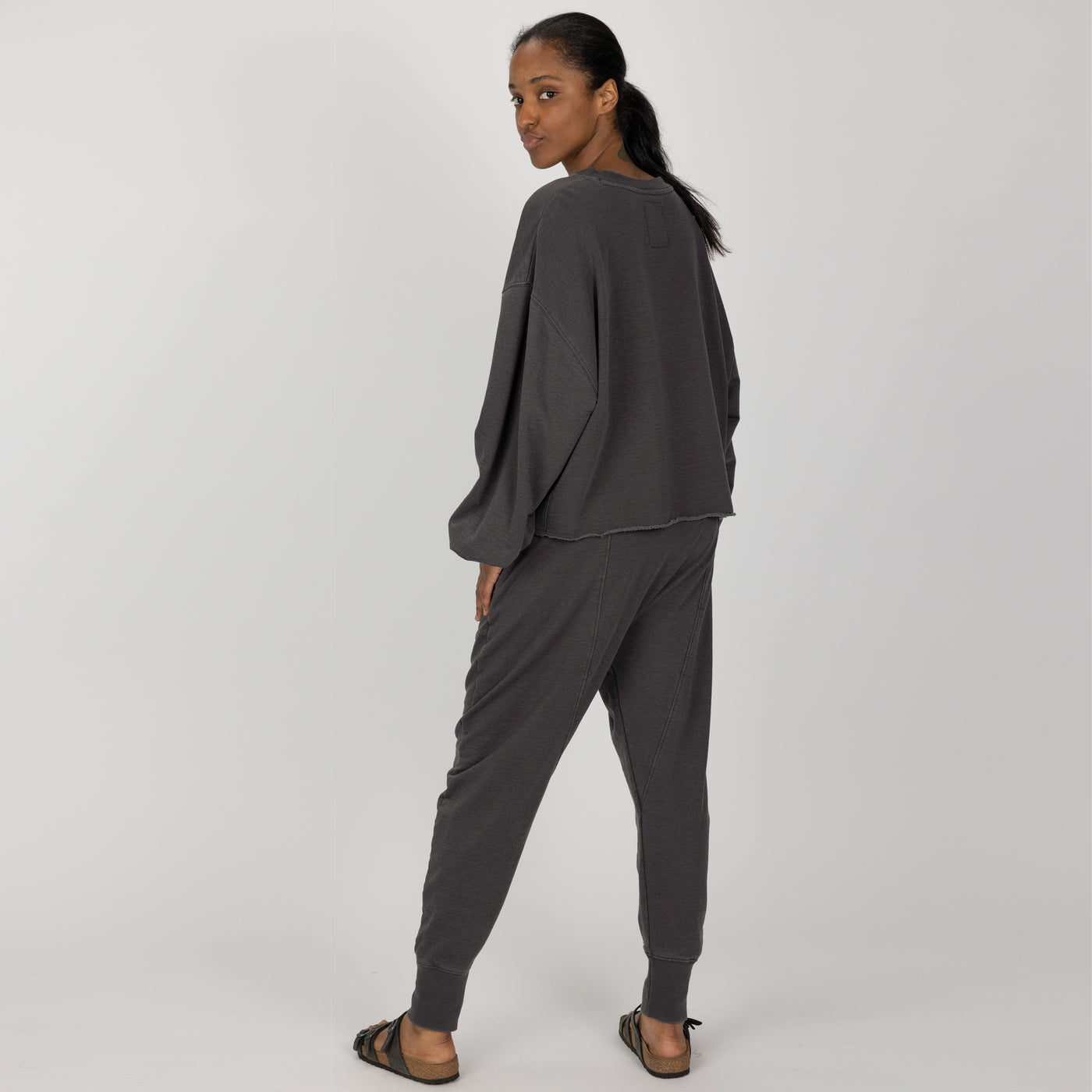 Womens Washed Harem Jogger - Pirate Black