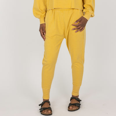 Womens Washed Harem Jogger - Misted Yellow