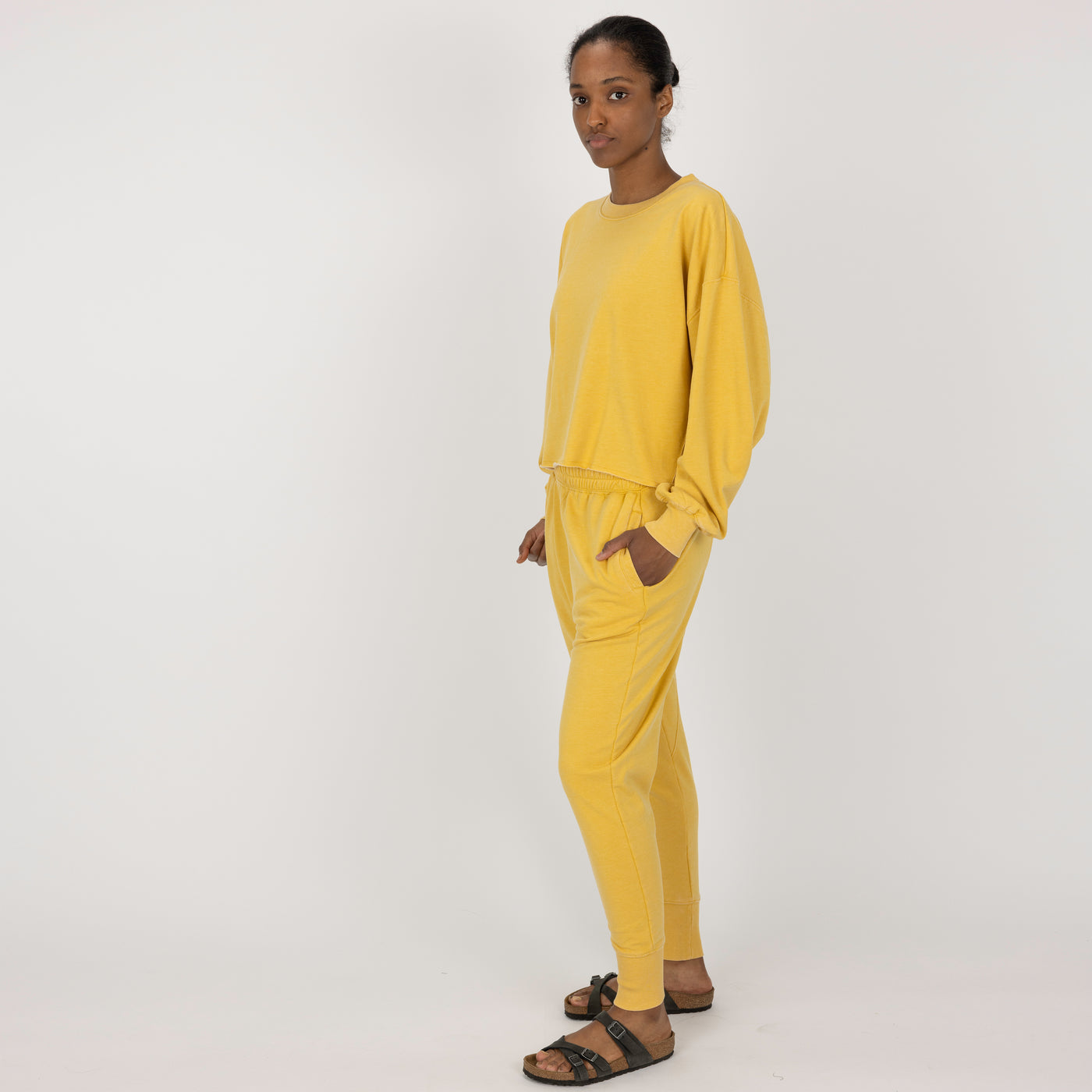 Womens Washed Harem Jogger - Misted Yellow