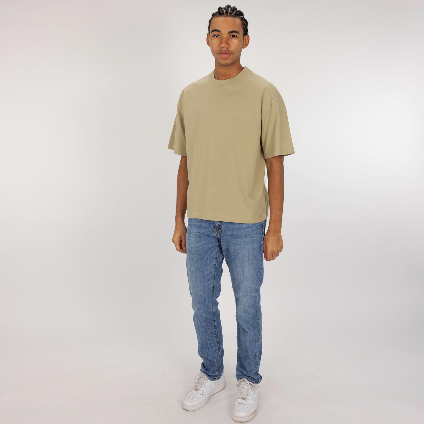 Premium Heavy Cotton Solid Color Boxy Fit Tee - Elm