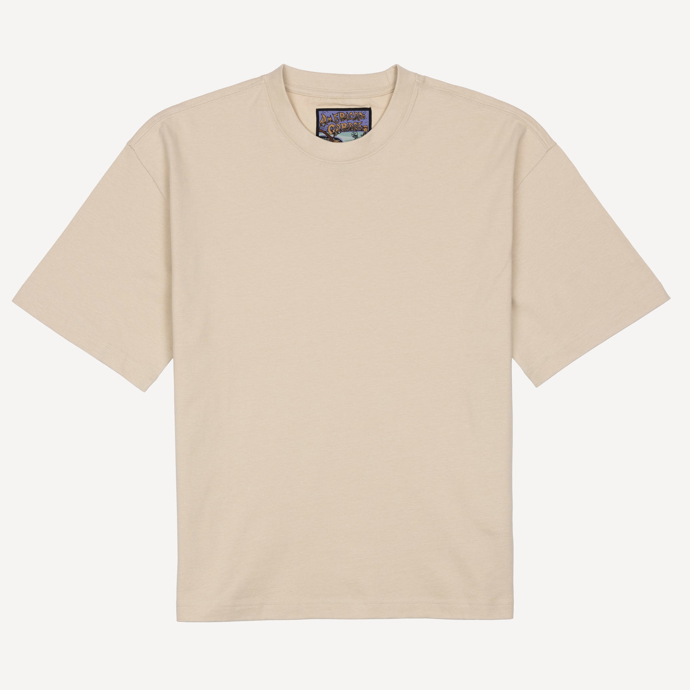 Premium Heavy Cotton Solid Color Boxy Fit Tee - Oatmeal