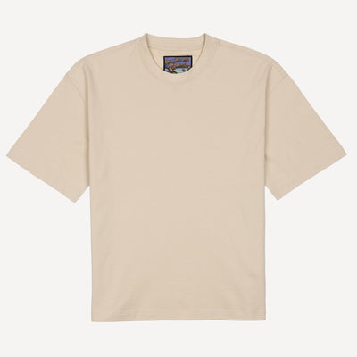 Premium Heavy Cotton Solid Color Boxy Fit Tee - Oatmeal