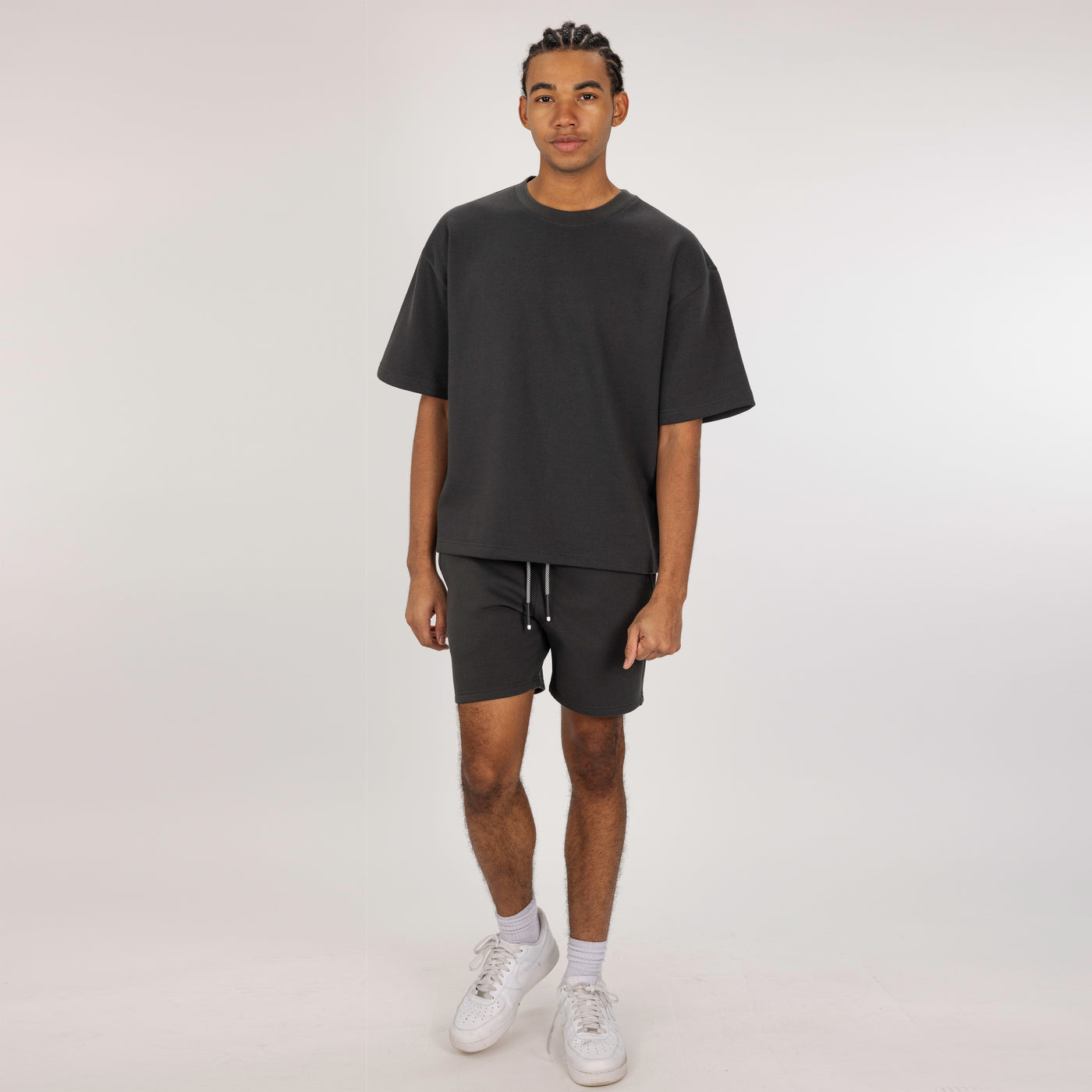 Fleece Solid Boxy Tee - Beluga