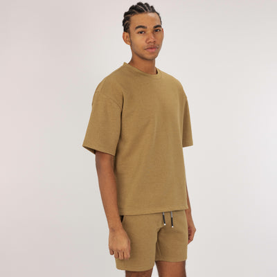 Fleece Solid Boxy Tee - Fennel Seed