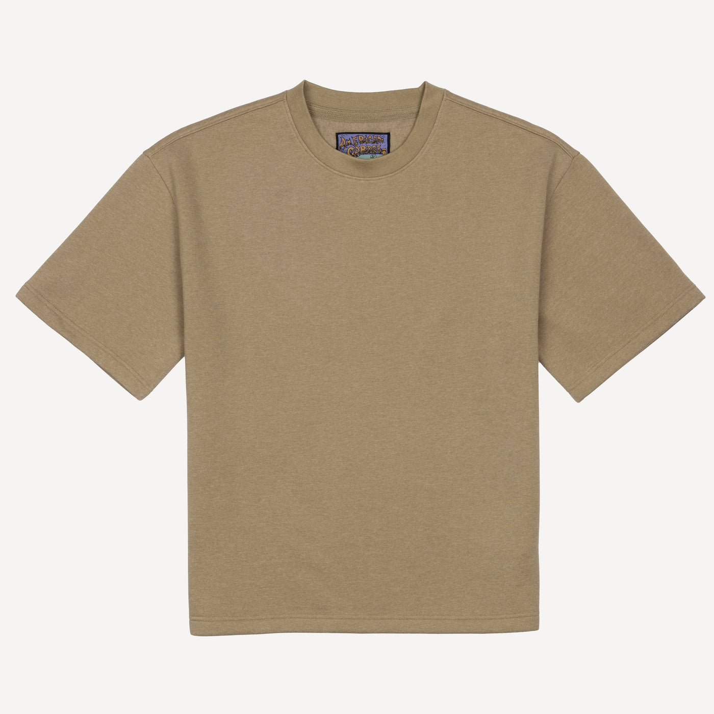 Fleece Solid Boxy Tee - Elm