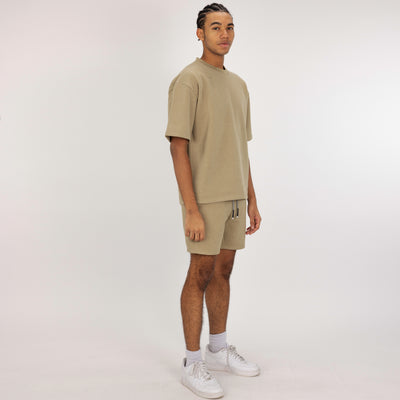 Fleece Solid Boxy Tee - Elm