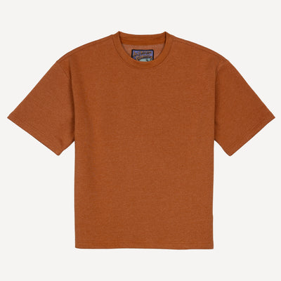 Fleece Solid Boxy Tee - Amber Brown