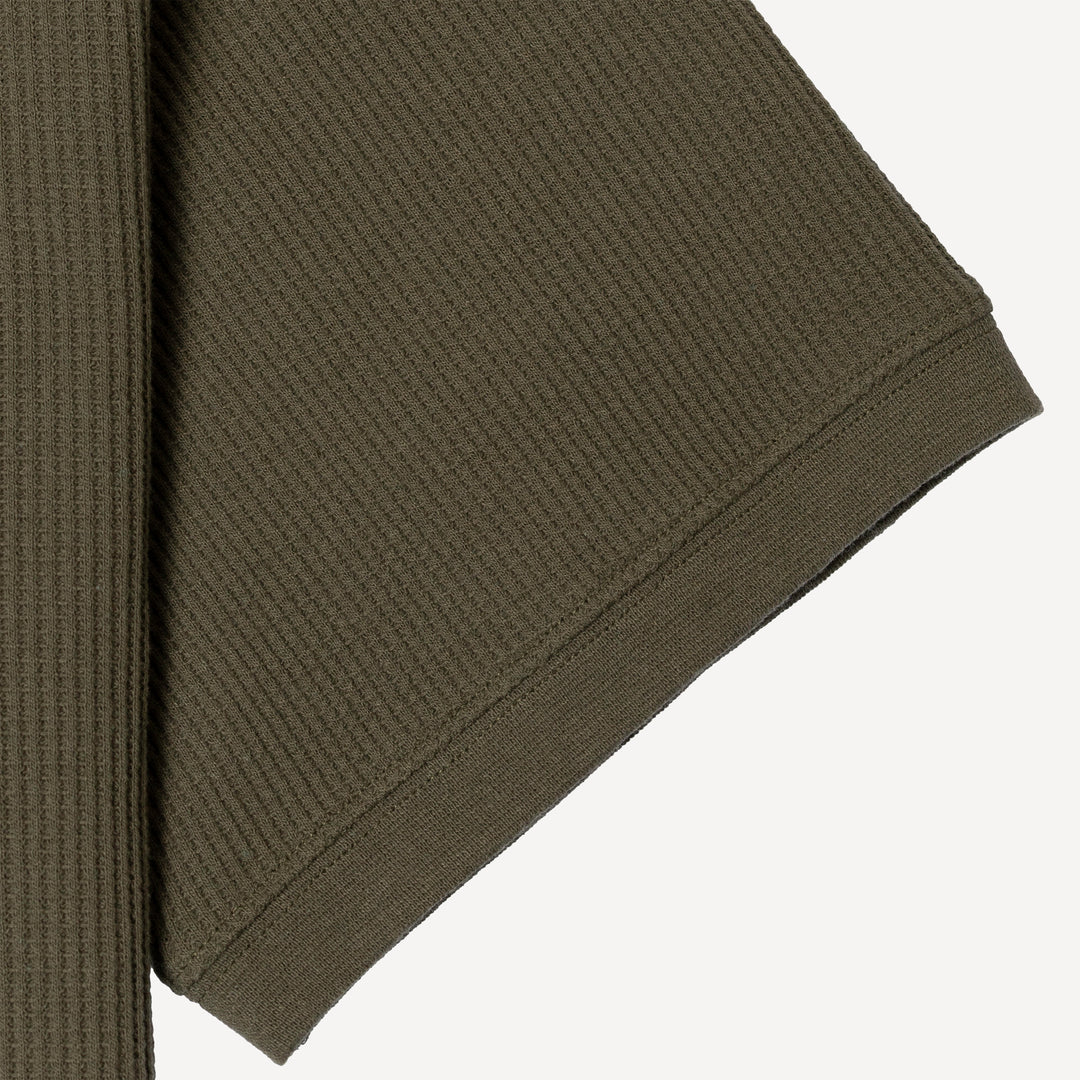 Thermal Waffle Knit Tee & Shorts Set - Dusty Olive – Ravelheart
