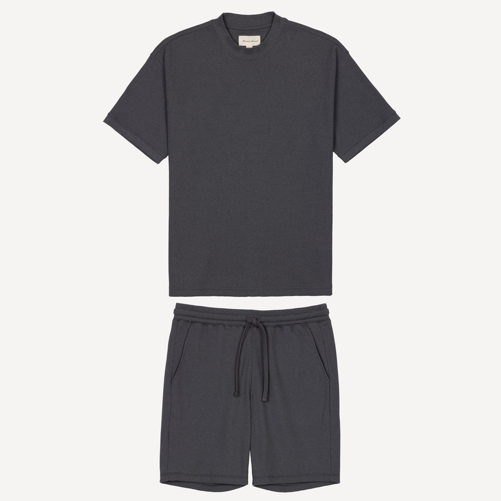 Thermal Waffle Knit Tee & Shorts Set - Medium Grey – Ravelheart