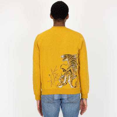 Embroidered Back Sweatshirt  - Tawny Olive / Tiger