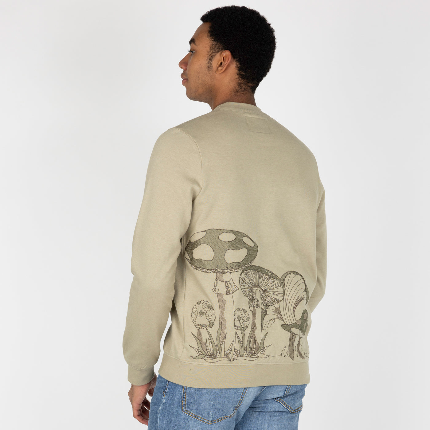 Embroidered Back Sweatshirt  - Elm / Mushroom