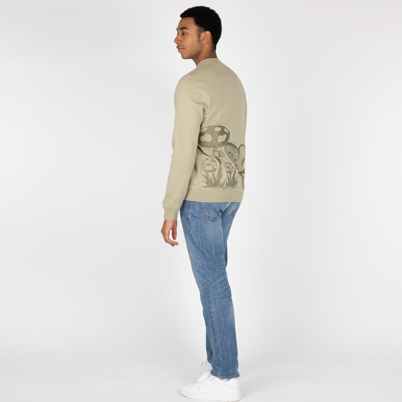 Embroidered Back Sweatshirt  - Elm / Mushroom