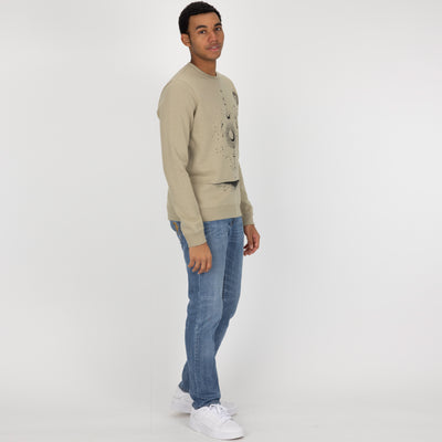 Graphic Wraparound Crewneck Pullover Sweatshirt - Elm / Celestial