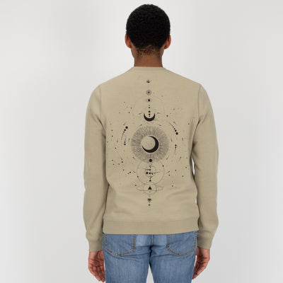 Graphic Wraparound Crewneck Pullover Sweatshirt - Elm / Celestial