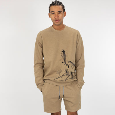 Embroidered Front Sweatshirt  - Elmwood / Koi