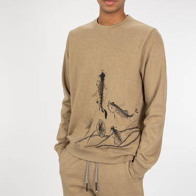 Embroidered Front Sweatshirt  - Elmwood / Koi