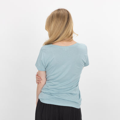 Womens Scoop Neck Tee - Cloud Blue