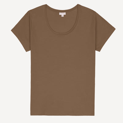 Womens Scoop Neck Tee - Sepia Tint