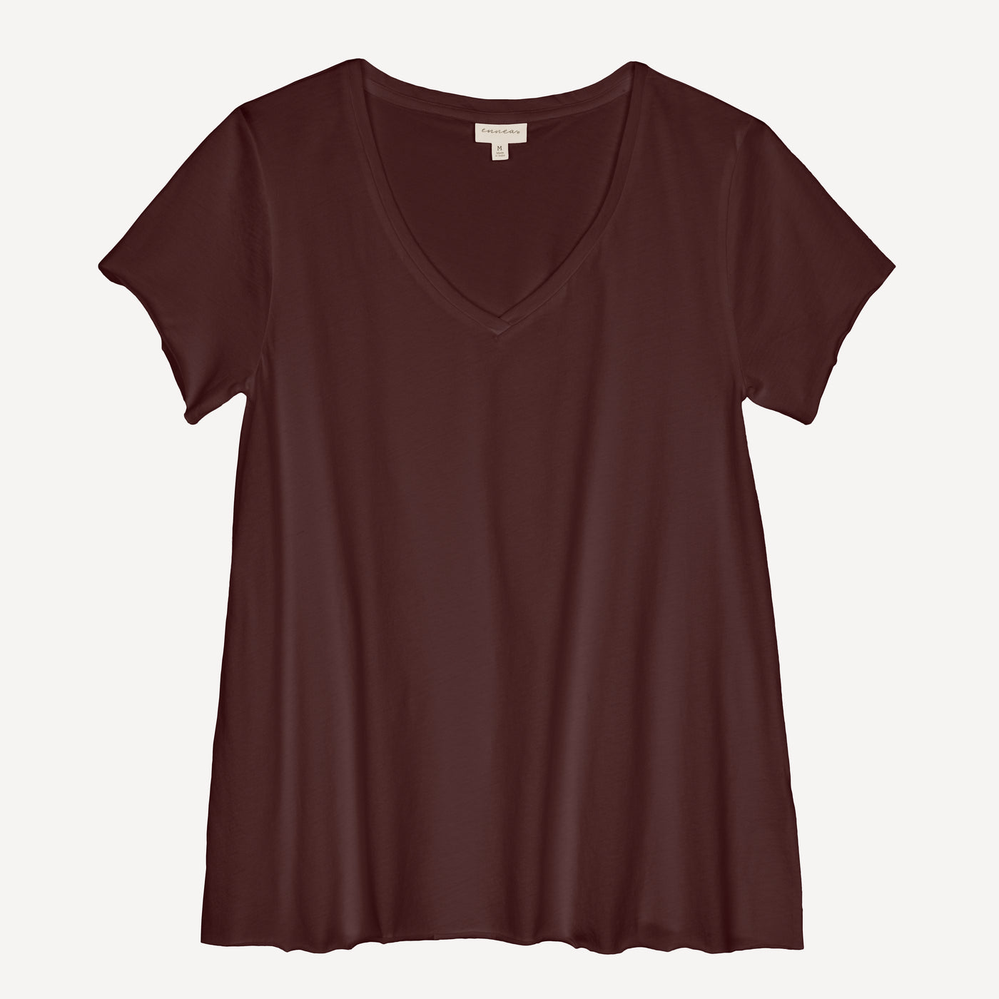 Womens V-neck Raw Edge Tee - Catawba Grape