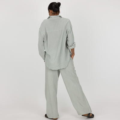 Womens Cotton Double Gauze Pants - Metal