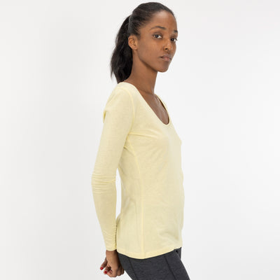 Fine Jersey Scoop Neck Long Sleeve - Dusty Yellow