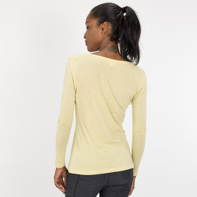 Fine Jersey Scoop Neck Long Sleeve - Dusty Yellow