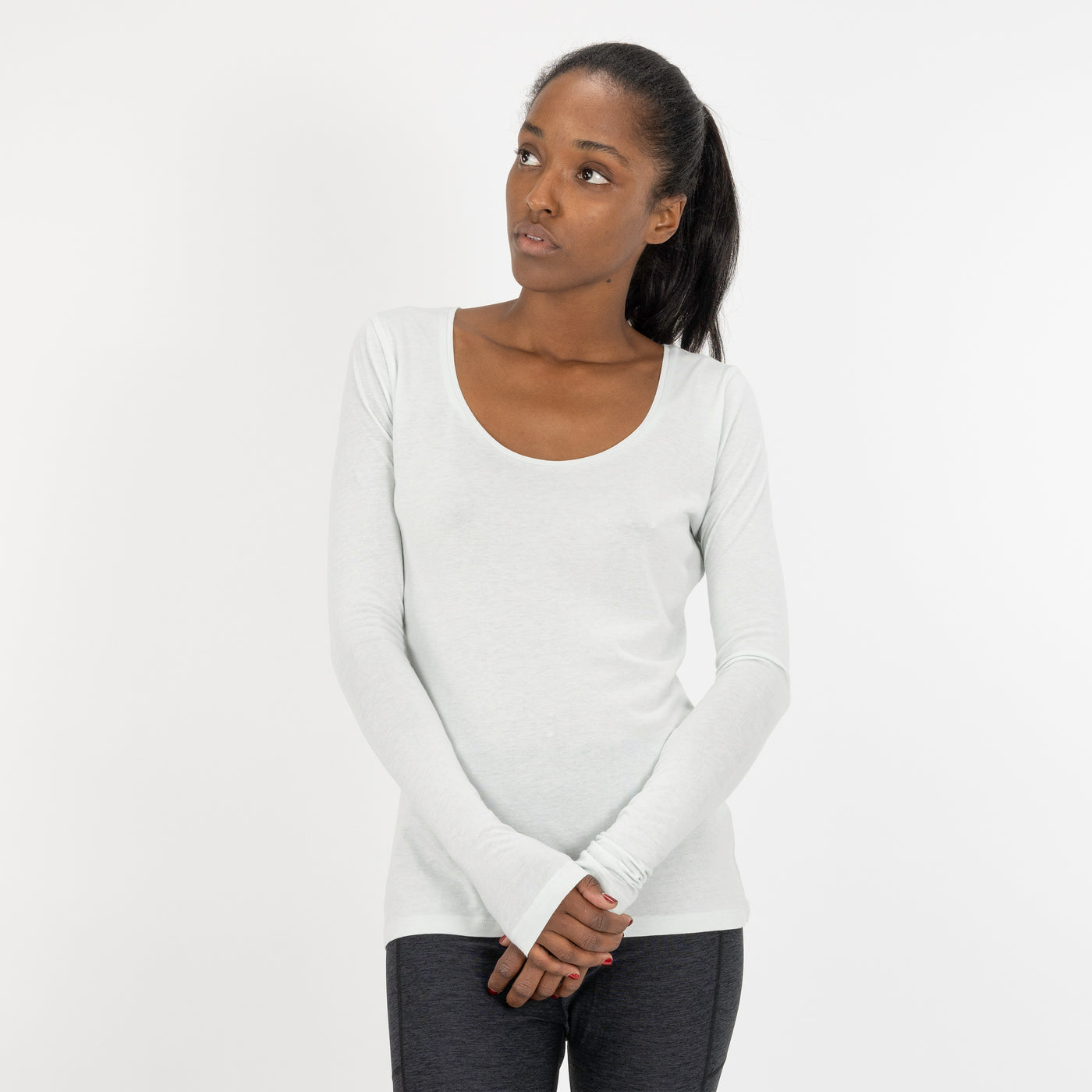 Fine Jersey Scoop Neck Long Sleeve - Murmur