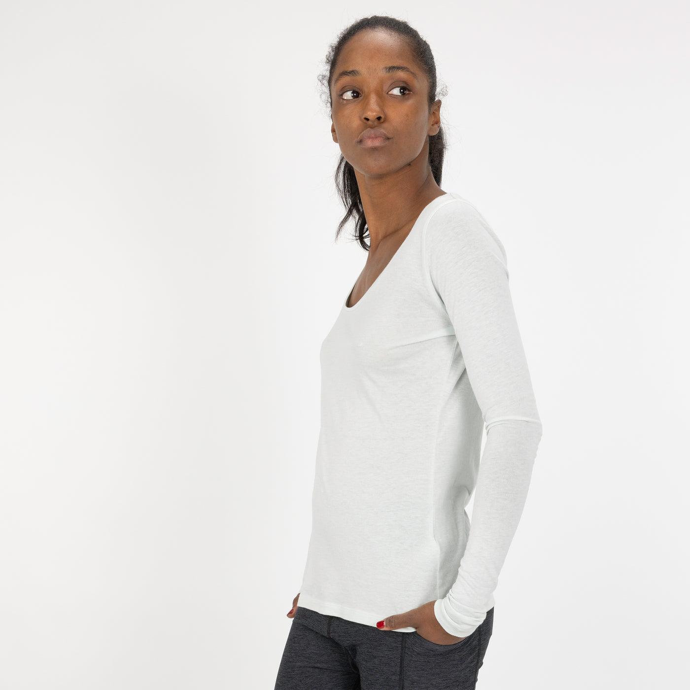 Fine Jersey Scoop Neck Long Sleeve - Murmur