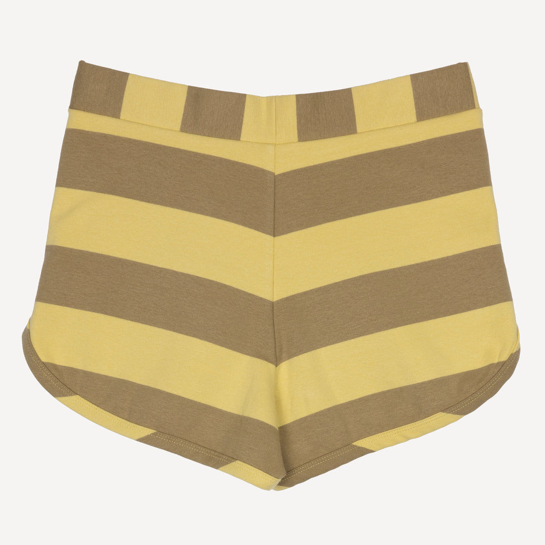 Womens Stripe Dolphin Shorts - Raffia / Kelp – Ravelheart