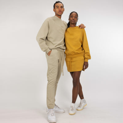 Womens Oversized Raglan Fleece Crew Sweatshirt - Honey Mustard