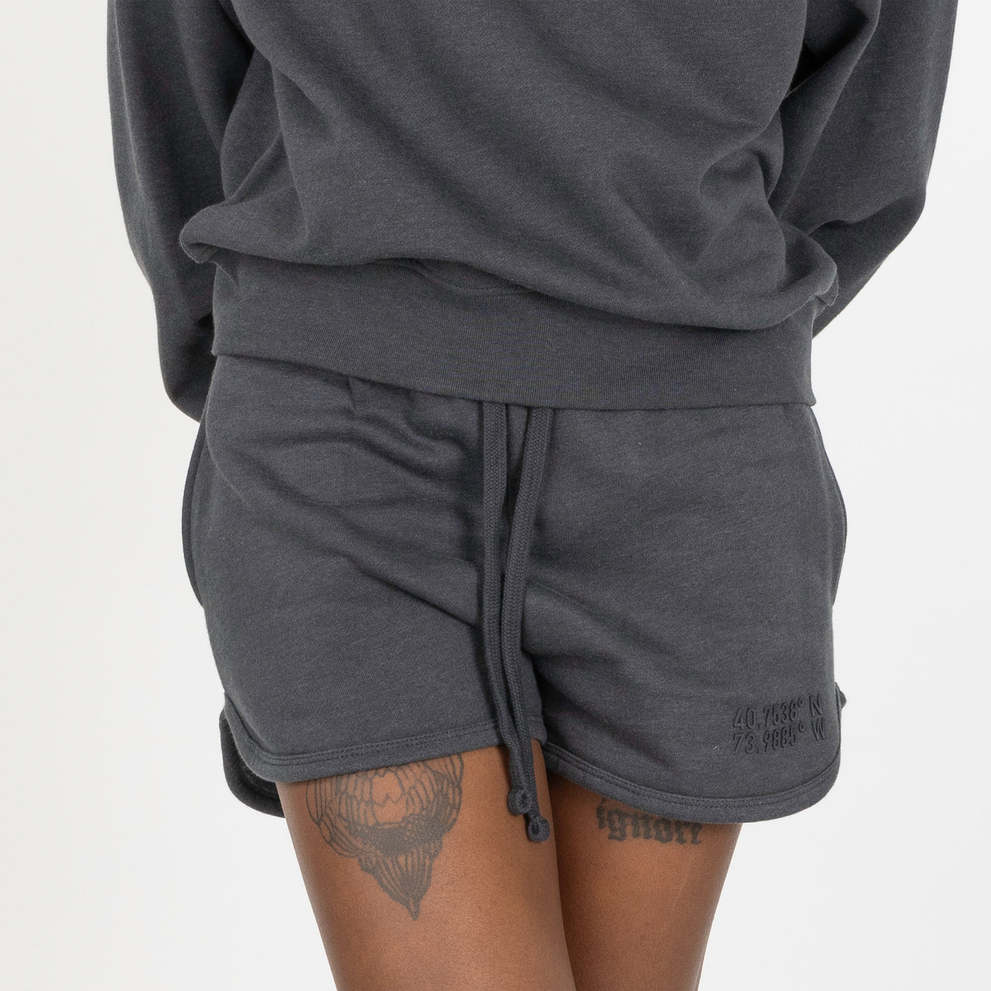 Womens Fleece Dolphin Shorts - Woodland Grey