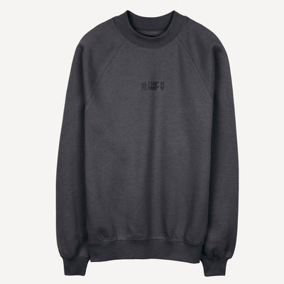 Mens Oversized Raglan Fleece Crew Sweatshirt - Woodland Grey