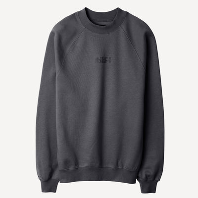 Mens Oversized Raglan Fleece Crew Sweatshirt - Woodland Grey