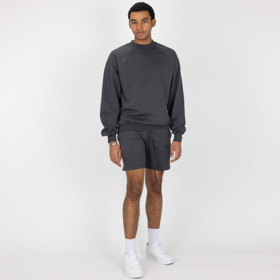 Mens Oversized Raglan Fleece Crew Sweatshirt - Woodland Grey