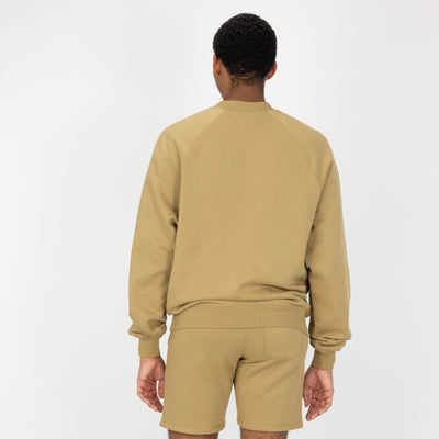 Mens Oversized Raglan Fleece Crew Sweatshirt - Fennel Seed