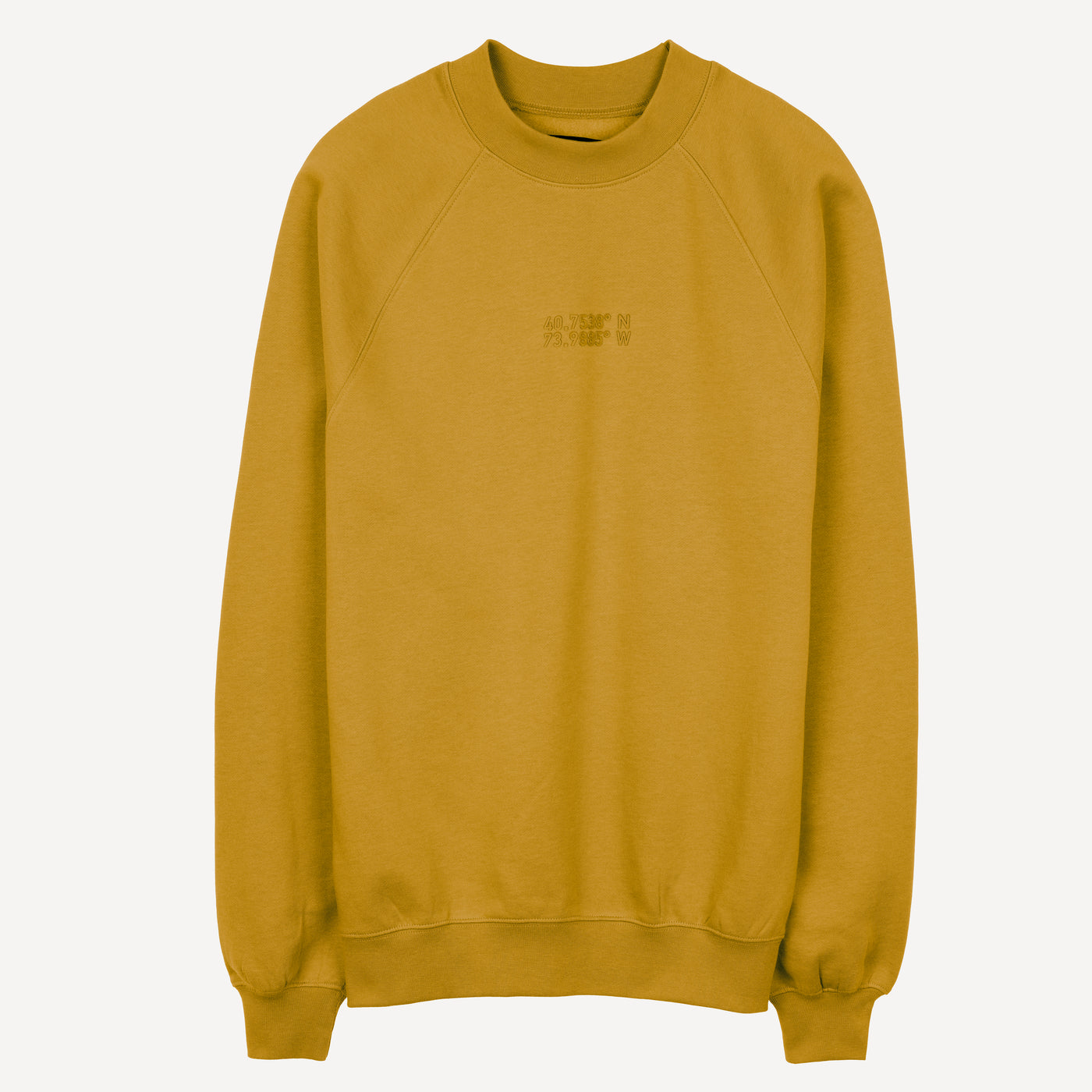 Mens Oversized Raglan Fleece Crew Sweatshirt - Honey Mustard