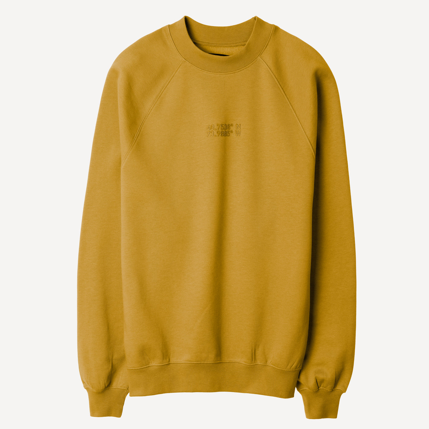 Mens Oversized Raglan Fleece Crew Sweatshirt - Honey Mustard