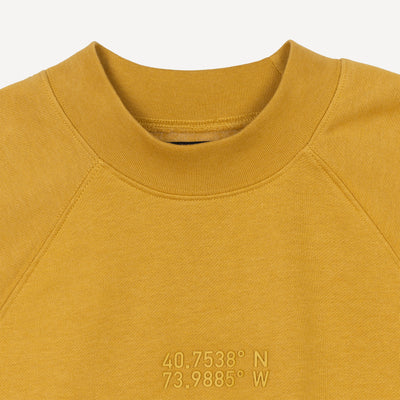 Mens Oversized Raglan Fleece Crew Sweatshirt - Honey Mustard