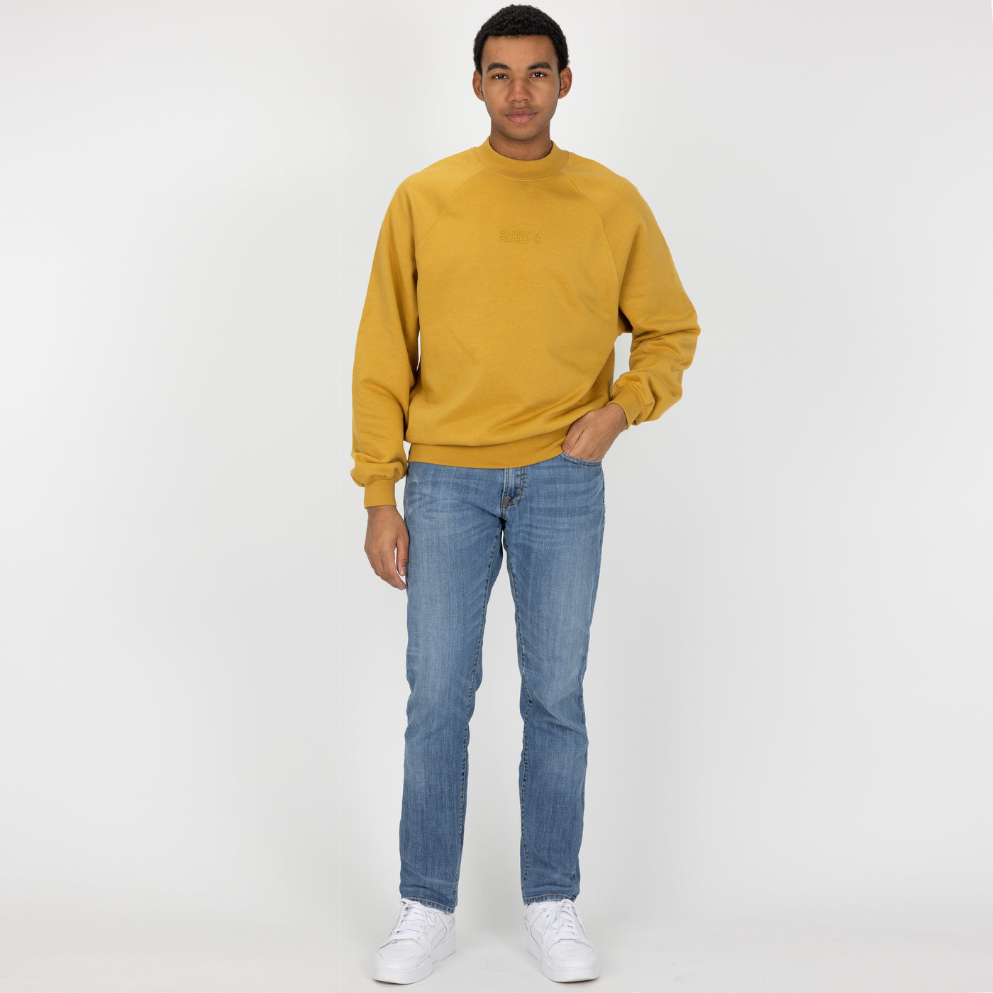 Mens Oversized Raglan Fleece Crew Sweatshirt - Honey Mustard