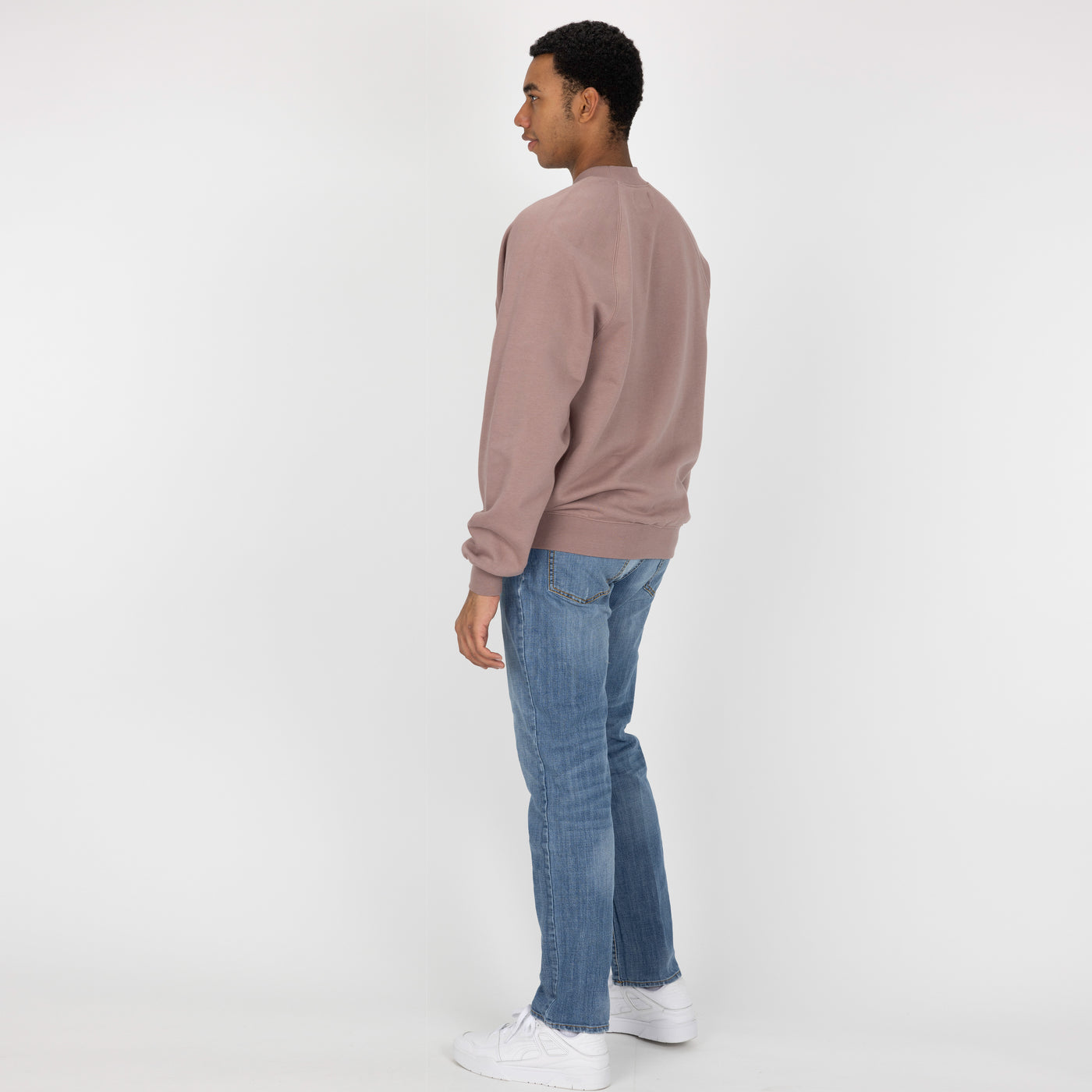 Mens Oversized Raglan Fleece Crew Sweatshirt - Antler