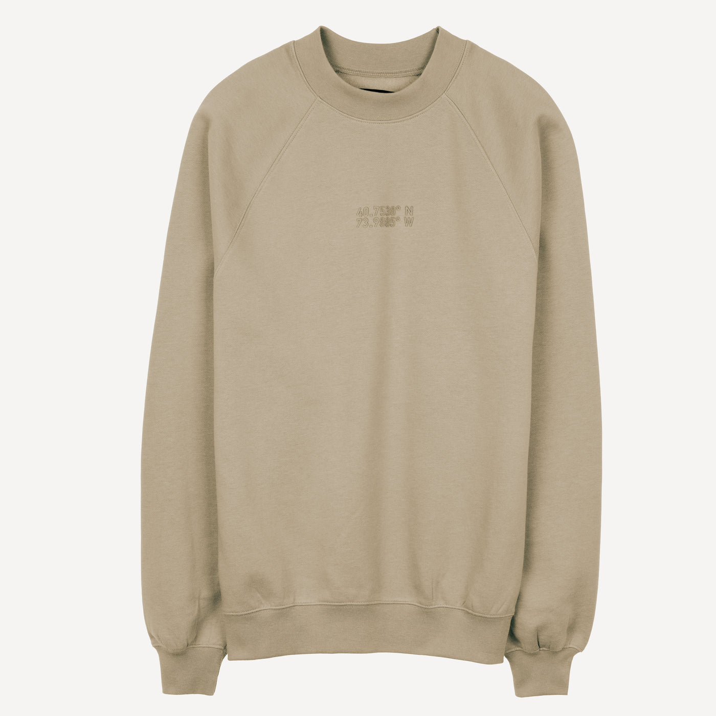 Mens Oversized Raglan Fleece Crew Sweatshirt - Oatmeal