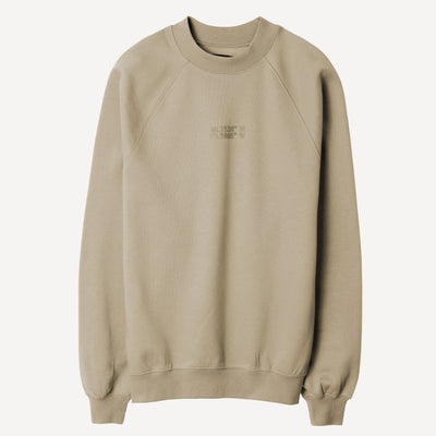 Mens Oversized Raglan Fleece Crew Sweatshirt - Oatmeal