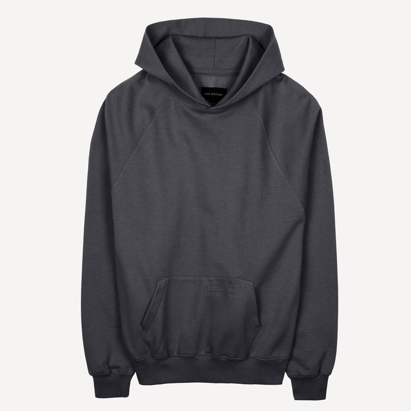 Mens Oversized Raglan Fleece Hoodie - Woodland Grey