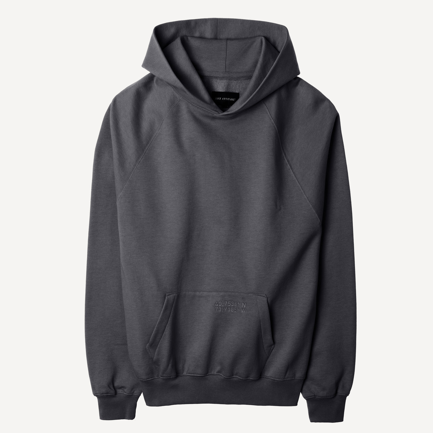 Mens Oversized Raglan Fleece Hoodie - Woodland Grey