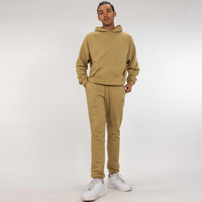 Mens Oversized Raglan Fleece Hoodie - Fennel Seed