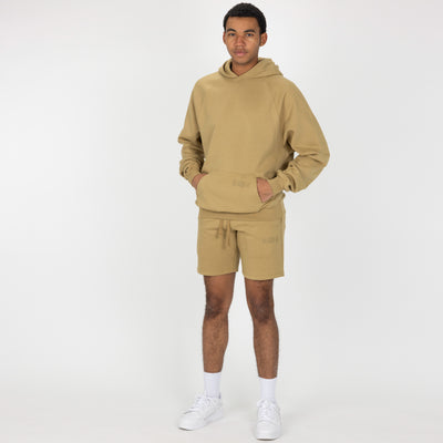 Mens Oversized Raglan Fleece Hoodie - Fennel Seed