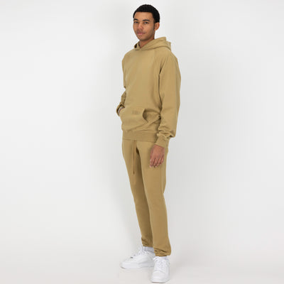 Mens Oversized Raglan Fleece Hoodie - Fennel Seed