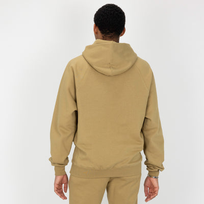 Mens Oversized Raglan Fleece Hoodie - Fennel Seed