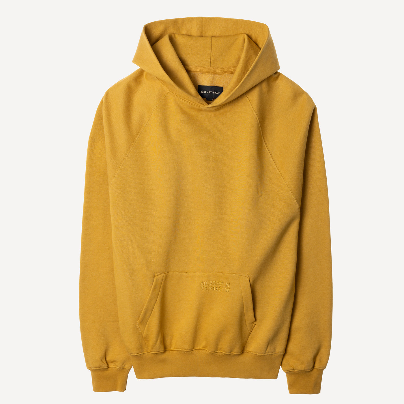 Mens Oversized Raglan Fleece Hoodie - Honey Mustard