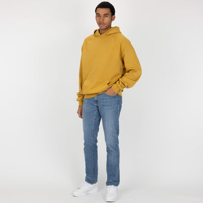 Mens Oversized Raglan Fleece Hoodie - Honey Mustard